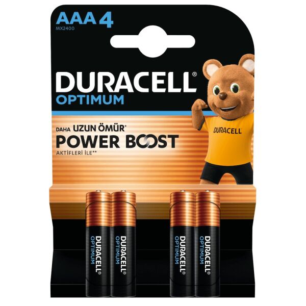 Duracell Optimum Power Boost AAA 4'lü İnce Kalem Pil
