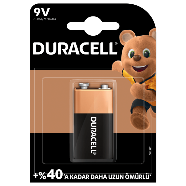 Duracell 9 Volt Pil - Tekli