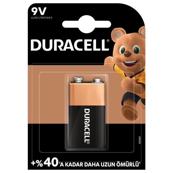 Duracell 9 Volt Pil - Tekli