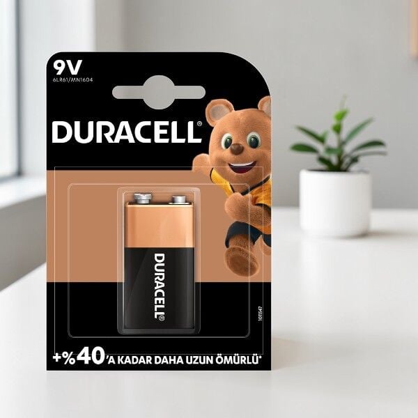 Duracell 9 Volt Pil - Tekli