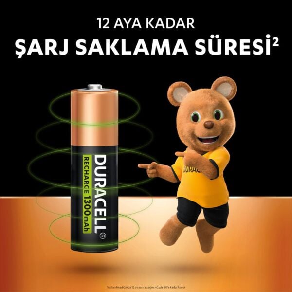 Duracell Şarj Edilebilir AA 1300 mAh Pil 2'li (Şarj Edilebilir Kalem Pil)