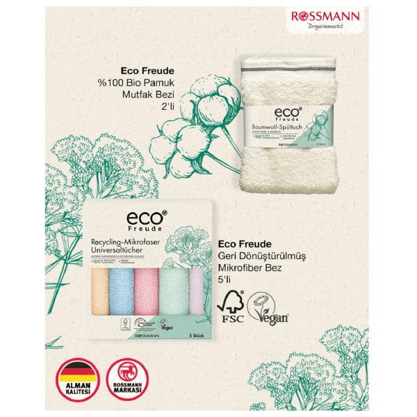 Eco Freude Mikrofiber Bez 5'li (Geri Dönüştürülmüş)