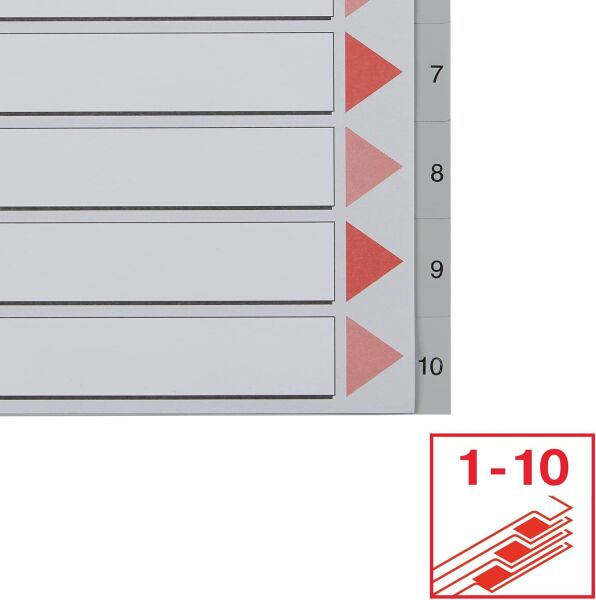 Esselte Seperatör A4 1-10 Rakam Gri (100105)