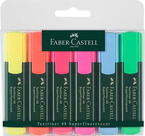 Faber-Castell Fosforlu Kalem Mat Gövde – 6’lı Set (154806)