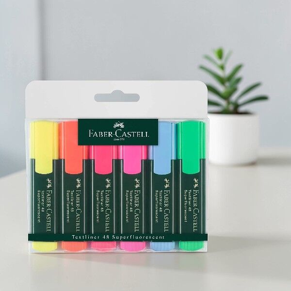 Faber-Castell Fosforlu Kalem Mat Gövde – 6’lı Set (154806)