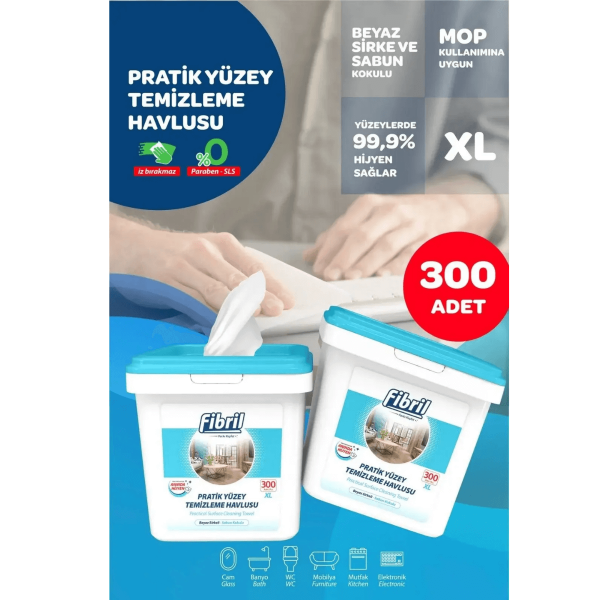 Fibril Yüzey Temizleme Havlusu Sabun Kokulu 300 Yaprak