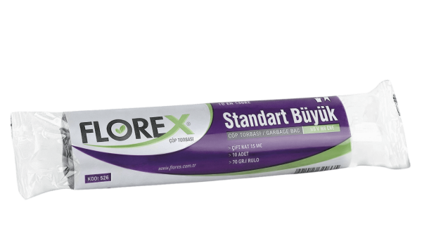 Florex 10'lu Standart Büyük Boy Çöp Torbası 65*80 Cm