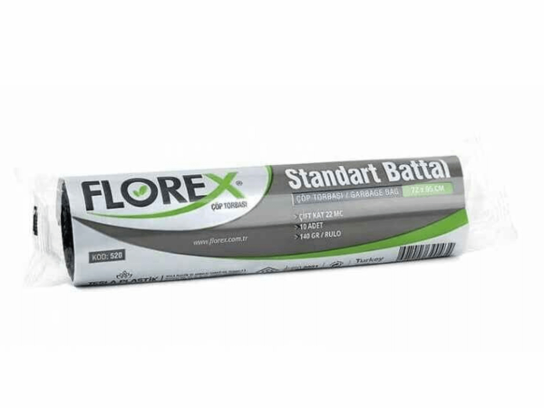 Florex 10'lu Standart Battal Boy Çöp Torbası 72*95 Cm