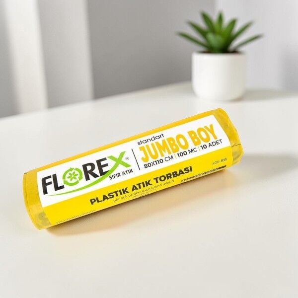 Florex 10'lu Plastik Atık Baskılı Jumbo Boy Çöp Torbası 80*110 Cm
