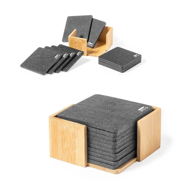 İlpen Ahşap Standlı Bardak Altlığı 10'lu