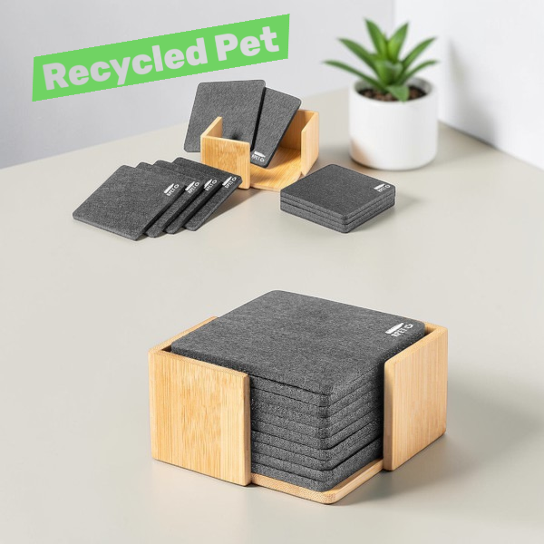 İlpen Ahşap Standlı Bardak Altlığı 10'lu