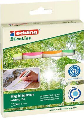 Edding Ecoline Fosforlu Kalemler 4'lü - Canlı Renkler