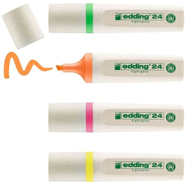 Edding Ecoline Fosforlu Kalemler 4'lü - Canlı Renkler