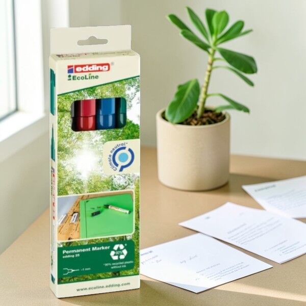 Edding Ecoline Permanent Marker Kalem 1 mm 4’lü Set