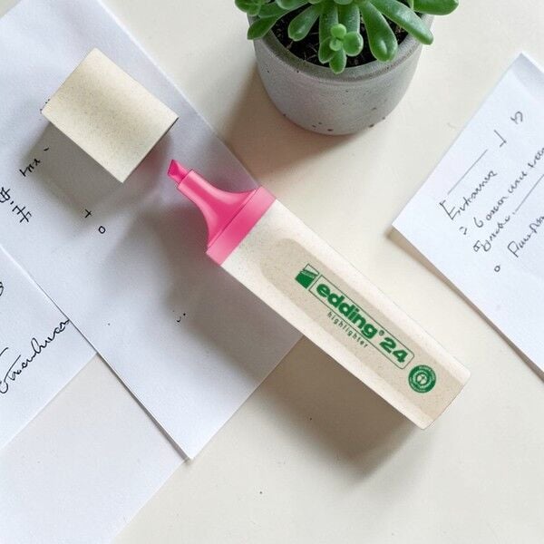 Edding Ecoline Fosforlu Kalem - Pembe