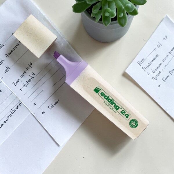 Edding Ecoline Fosforlu Kalem - Pastel Mor