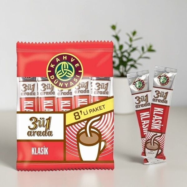 Kahve Dünyası 3’ü 1 Arada Klasik Hazır Kahve 18 Gr* 8’li