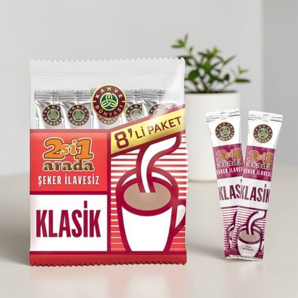 Kahve Dünyası 2’Si 1 Arada Klasik Hazır Kahve 12 Gr*8’li