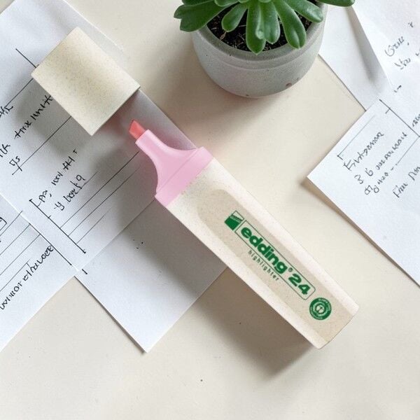 Edding Ecoline Fosforlu Kalem - Pastel Pembe