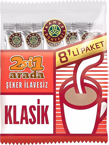 Kahve Dünyası 2’Si 1 Arada Klasik Hazır Kahve 12 Gr*8’li