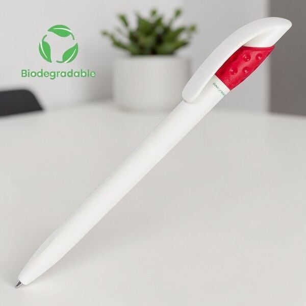 Lecce Pen Golff Red -  15'li Bio Bozunur Tükenmez Kalem L-415 Mb (Mavi Mürekkep)