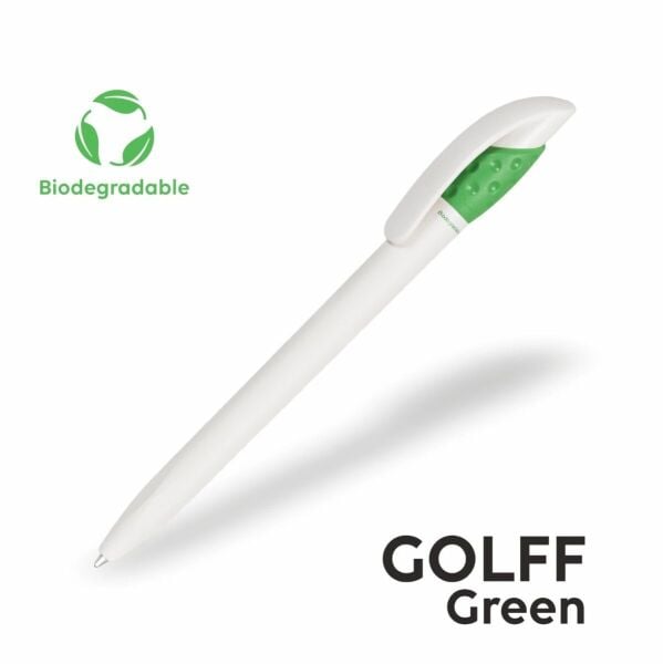 Lecce Pen Golff Green - 15'li Bio-bozunur Tükenmez Kalem (Mavi Mürekkep)