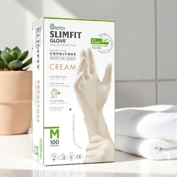 Reflex Slimfit Copolymer Krem Eldiven Medium - 100'lü