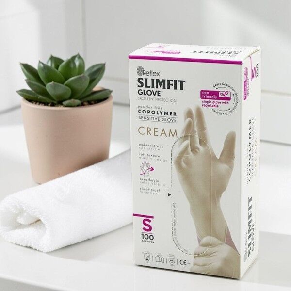 Reflex Slimfit Copolymer Krem Eldiven Small - 100'lü