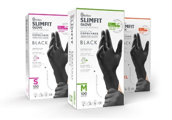 Reflex Slimfit Copolymer Siyah Eldiven Medium - 100'lü