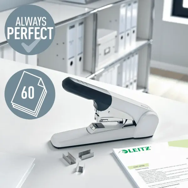 Leitz Ekstra Güçlü Zımba Makinası Gri - 60 Sayfa