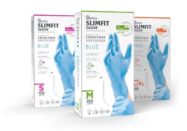 Reflex Slimfit Copolymer Mavi Eldiven Small - 100'lü