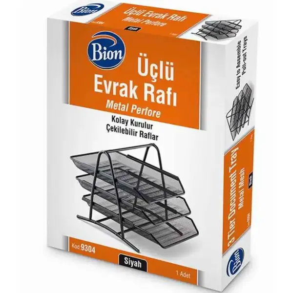 Bion Perfore Evrak Rafı 3'lü Siyah