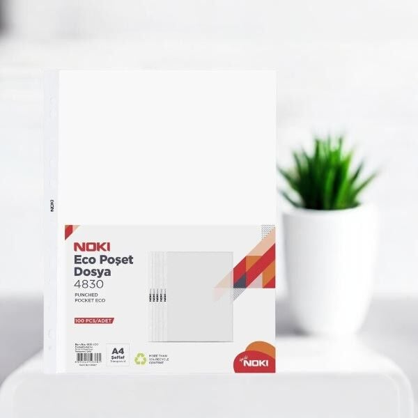 Noki 4830 A4 Delikli Poşet Dosya Eco 100'lü