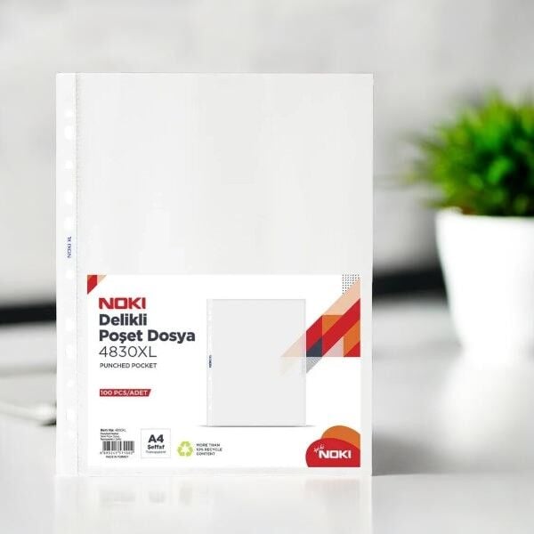 Noki 4830 XL A4 Delikli Poşet Dosya 100'lü