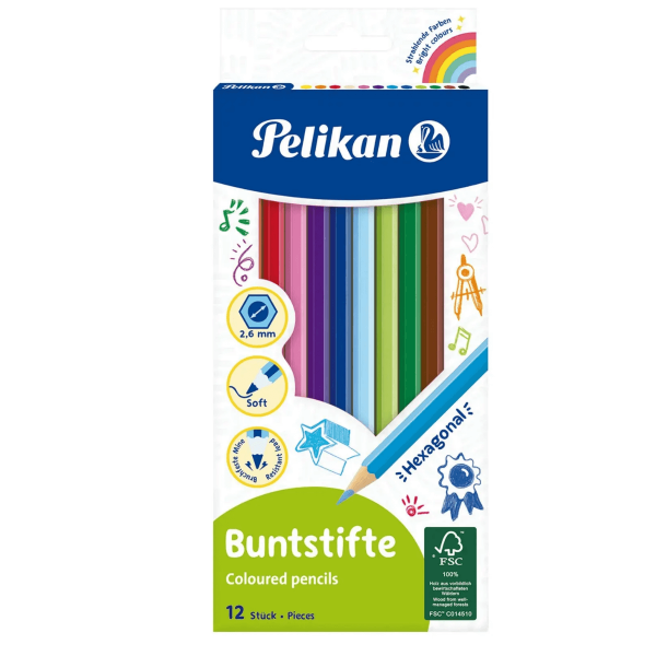 Pelikan 12'li Kuru Boya Kalemi