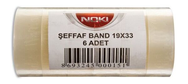 Noki Kristal Bant Şeffaf 19 mm x 33 m Rulo (6’lı Paket)