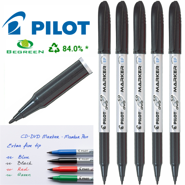 Pilot BeGreen CD-DVD Kalemi Siyah - Extra Fine Marker