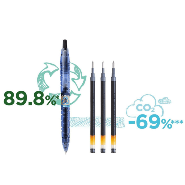 Pilot B2P Begreen Jel - Roller Kalem 07mm Siyah