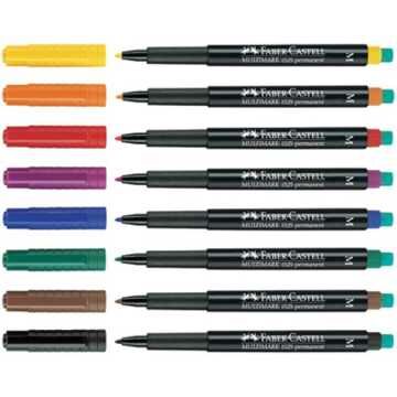 Faber-Castell Multimark Permanent M boy 8'li Karışık Renk Asetat Kalem
