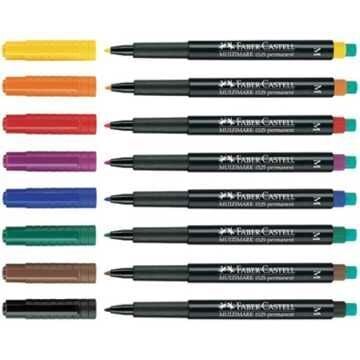Faber-Castell Multimark Permanent M boy 8'li Karışık Renk Asetat Kalem