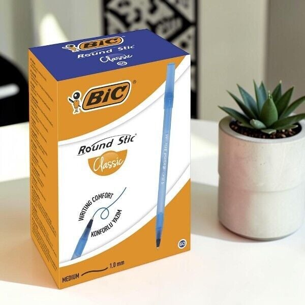 Bic Round Stic Tükenmez Kalem Mavi 1 mm 60'lı