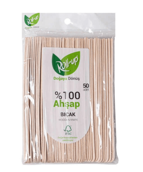 Roll-Up Doğa Dostu Ahşap Bıçak 50'li
