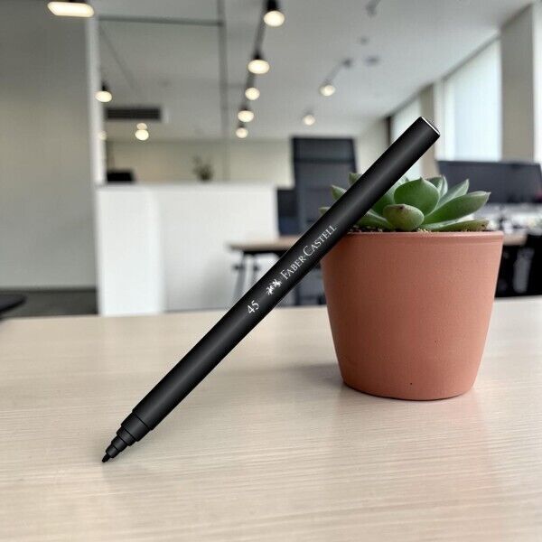 Faber-Castell 45 Keçeli Kalem Siyah 10'lu