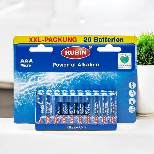 Rubin Powerful Alkalin İnce Pil AAA 20'li