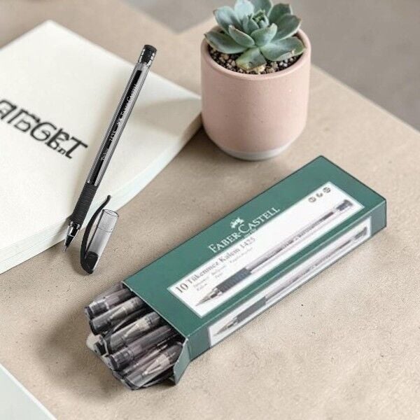 Faber-Castell 1425 İğne Uçlu Tükenmez Kalem Siyah 10'lu 0.7mm
