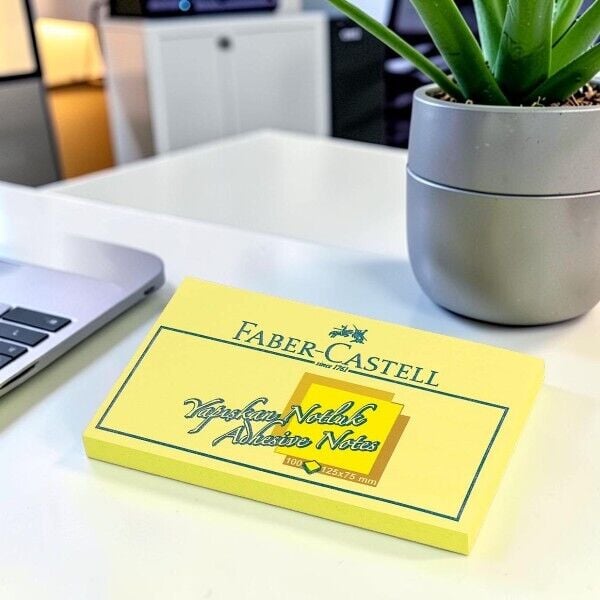 Faber-Castell Yapışkanlı Not Kağıdı 125X75 mm 100 Yaprak Sarı