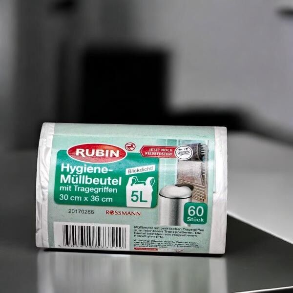 Rubin 60'lı Çöp Torbası 5L Hijyenik  30x36 Cm