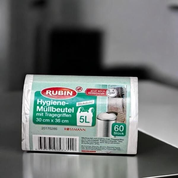 Rubin 60'lı Çöp Torbası 5L Hijyenik  30x36 Cm