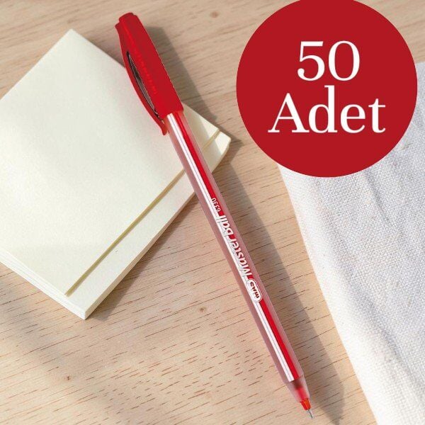 Mas Ball Point Pen MasterBall – SemiJel – 0,7 mm 50'li Kırmızı