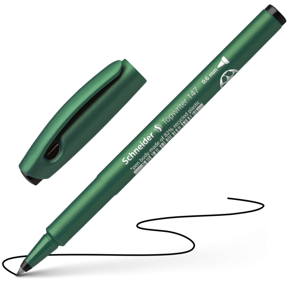 Schneider Topwriter 147 Siyah Fiber Uçlu 06mm - Siyah